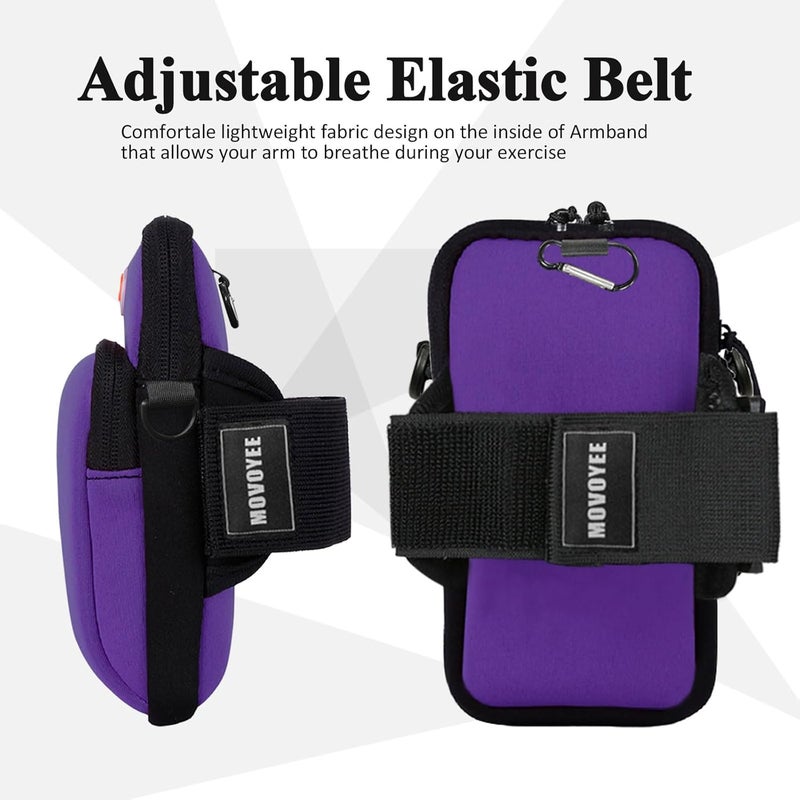 MOVOYEE Phone Holder for Running Armband,Cell Phone Crossbody Bags for Women Kids,iPhone 11 12 13 14 15 16e 16 Pro Max Xs Xr X Plus Mini Galaxy Ultra S24 S25 Note 20 Key Pouch Workout Sports Arm Band - Image 5